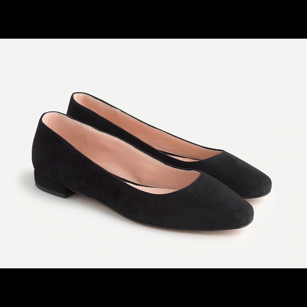 Black Carolyn skimmer flats in suede size 7